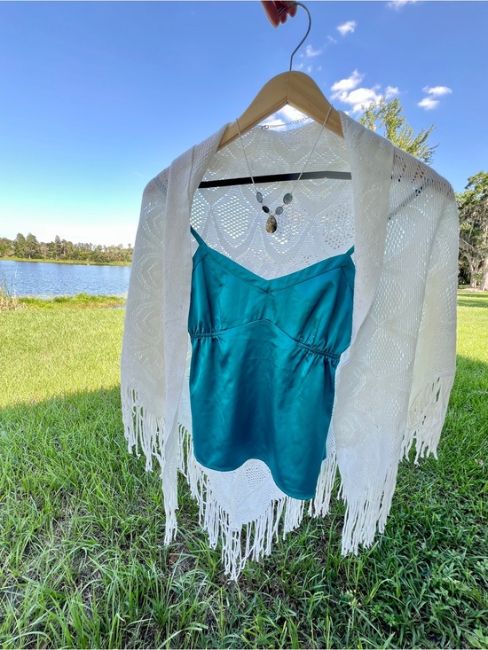 ELF Tops - Teal 100% Silk Cami Babydoll top